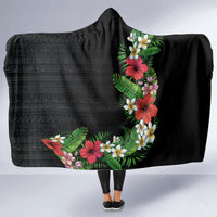 Hawaii Tropical Flowers and Leaves Hooded Blanket Tapa Pattern Colorful Mode LT03 - Polynesian Pride
