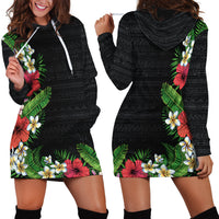 Hawaii Tropical Flowers and Leaves Hoodie Dress Tapa Pattern Colorful Mode LT03 - Polynesian Pride