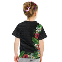Hawaii Tropical Flowers and Leaves Kid T Shirt Tapa Pattern Colorful Mode