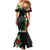 Hawaii Tropical Flowers and Leaves Mermaid Dress Tapa Pattern Colorful Mode