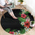 Hawaii Tropical Flowers and Leaves Round Carpet Tapa Pattern Colorful Mode