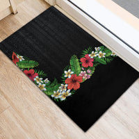 Hawaii Tropical Flowers and Leaves Rubber Doormat Tapa Pattern Colorful Mode LT03 - Polynesian Pride