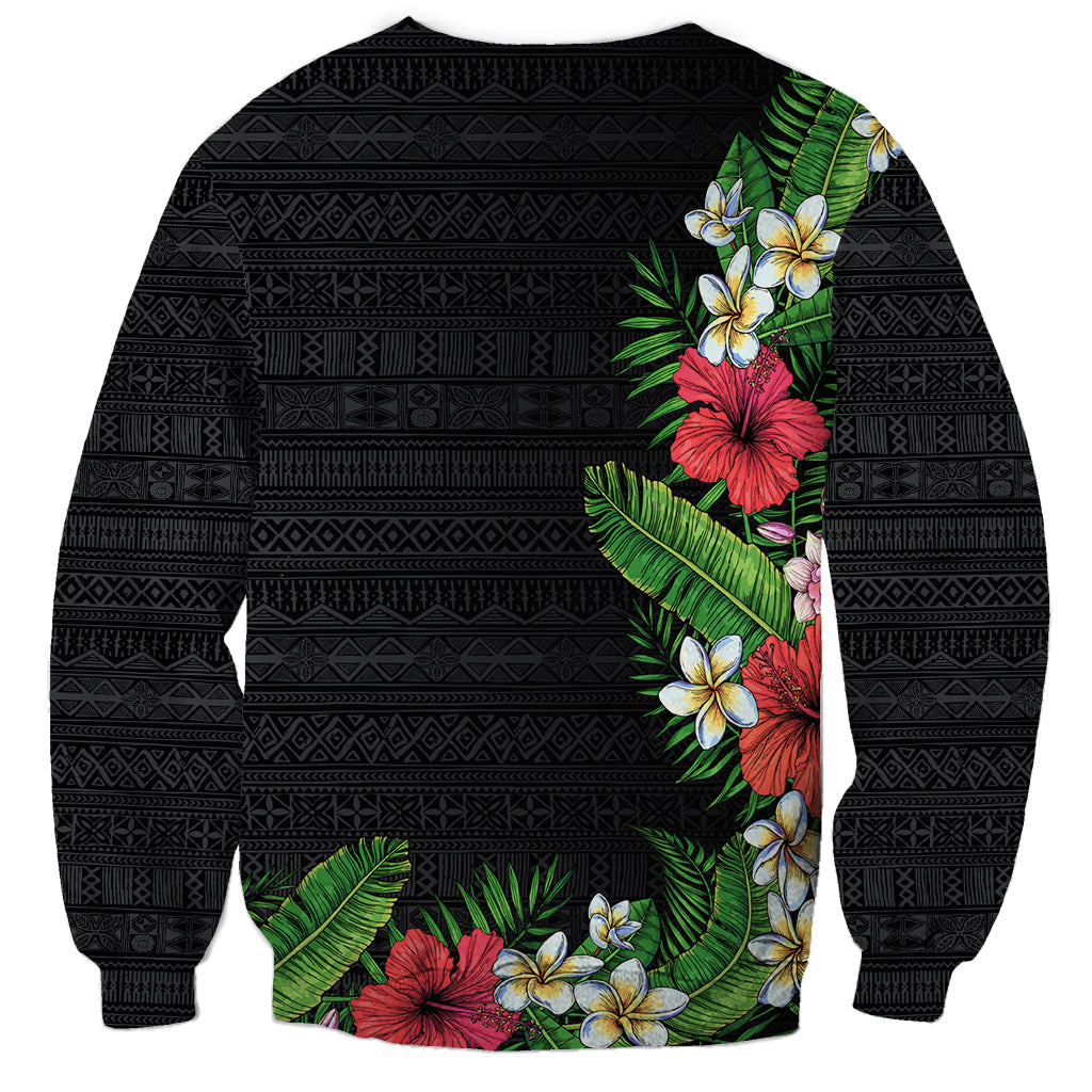 Hawaii Tropical Flowers and Leaves Sweatshirt Tapa Pattern Colorful Mode LT03 - Polynesian Pride
