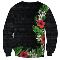Hawaii Tropical Flowers and Leaves Sweatshirt Tapa Pattern Colorful Mode LT03 - Polynesian Pride