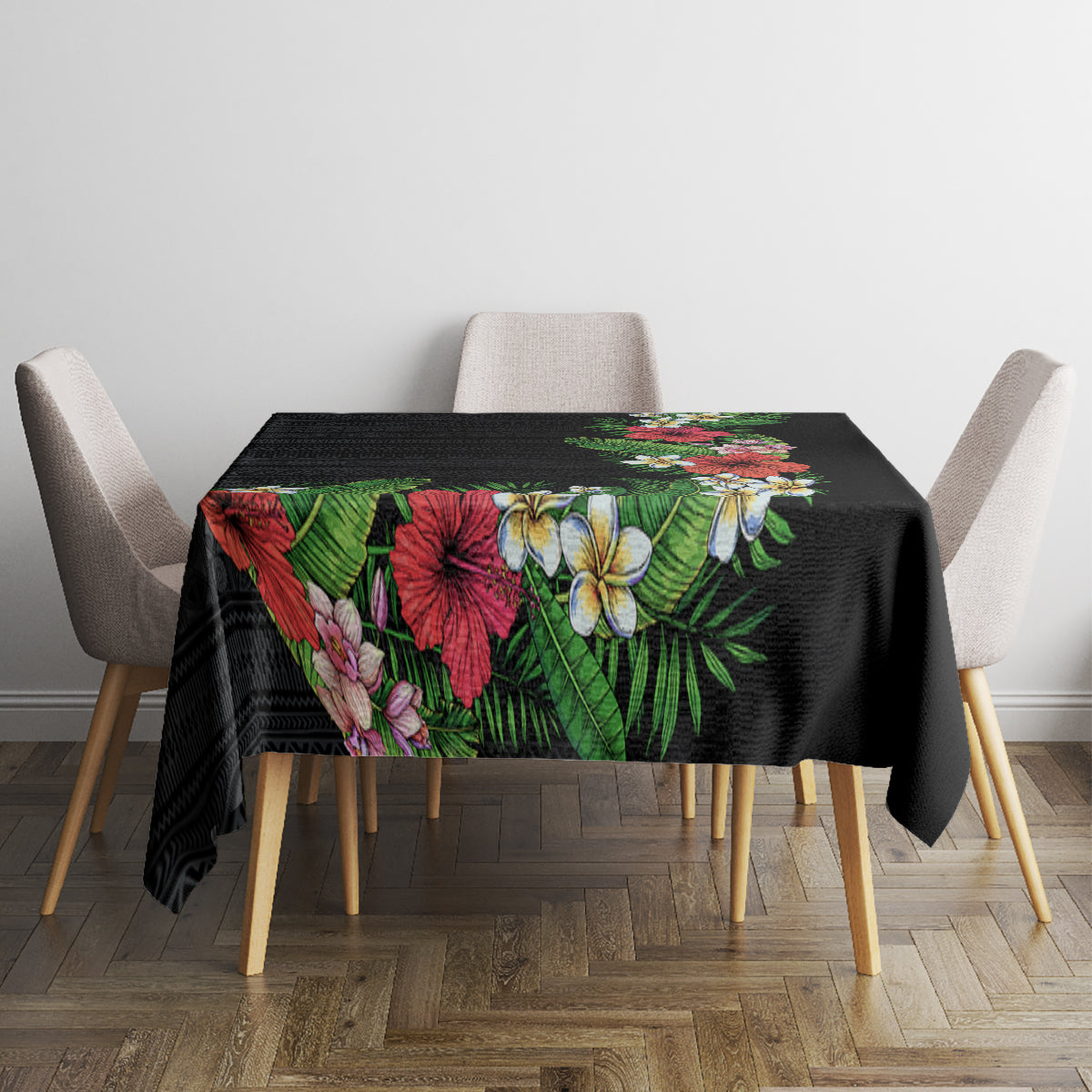 Hawaii Tropical Flowers and Leaves Tablecloth Tapa Pattern Colorful Mode LT03 - Polynesian Pride