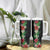 Hawaii Tropical Flowers and Leaves Tumbler With Handle Tapa Pattern Colorful Mode