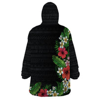 Hawaii Tropical Flowers and Leaves Wearable Blanket Hoodie Tapa Pattern Colorful Mode LT03 - Polynesian Pride