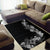 Hawaii Tropical Flowers and Leaves Area Rug Tapa Pattern Grayscale Mode