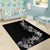 Hawaii Tropical Flowers and Leaves Area Rug Tapa Pattern Grayscale Mode