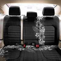 Hawaii Tropical Flowers and Leaves Back Car Seat Cover Tapa Pattern Grayscale Mode