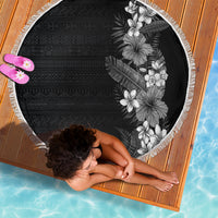 Hawaii Tropical Flowers and Leaves Beach Blanket Tapa Pattern Grayscale Mode LT03 - Polynesian Pride