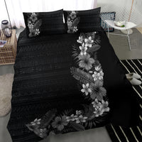 Hawaii Tropical Flowers and Leaves Bedding Set Tapa Pattern Grayscale Mode LT03 - Polynesian Pride