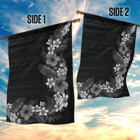 Hawaii Tropical Flowers and Leaves Garden Flag Tapa Pattern Grayscale Mode LT03 - Polynesian Pride