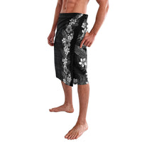 Hawaii Tropical Flowers and Leaves Lavalava Tapa Pattern Grayscale Mode LT03 - Polynesian Pride