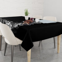 Hawaii Tropical Flowers and Leaves Tablecloth Tapa Pattern Grayscale Mode LT03 - Polynesian Pride