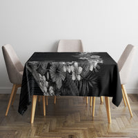Hawaii Tropical Flowers and Leaves Tablecloth Tapa Pattern Grayscale Mode LT03 - Polynesian Pride