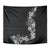 Hawaii Tropical Flowers and Leaves Tapestry Tapa Pattern Grayscale Mode