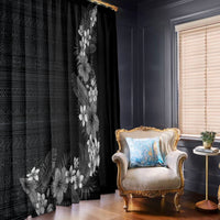 Hawaii Tropical Flowers and Leaves Window Curtain Tapa Pattern Grayscale Mode LT03 - Polynesian Pride