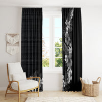 Hawaii Tropical Flowers and Leaves Window Curtain Tapa Pattern Grayscale Mode LT03 - Polynesian Pride