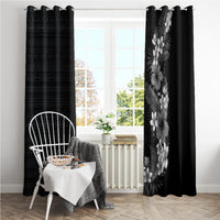Hawaii Tropical Flowers and Leaves Window Curtain Tapa Pattern Grayscale Mode LT03 - Polynesian Pride