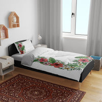 Hawaii Tropical Flowers and Leaves Bedding Set Tapa Pattern White Mode LT03 - Polynesian Pride