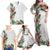 Hawaii Tropical Flowers and Leaves Family Matching Off Shoulder Maxi Dress and Hawaiian Shirt Tapa Pattern White Mode