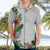 Hawaii Tropical Flowers and Leaves Hawaiian Shirt Tapa Pattern White Mode