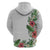 Hawaii Tropical Flowers and Leaves Hoodie Tapa Pattern White Mode