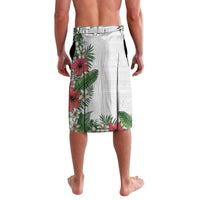Hawaii Tropical Flowers and Leaves Lavalava Tapa Pattern White Mode LT03 - Polynesian Pride