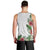 Hawaii Tropical Flowers and Leaves Men Tank Top Tapa Pattern White Mode