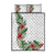 Hawaii Tropical Flowers and Leaves Quilt Bed Set Tapa Pattern White Mode