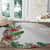 Hawaii Tropical Flowers and Leaves Round Carpet Tapa Pattern White Mode