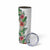 Hawaii Tropical Flowers and Leaves Skinny Tumbler Tapa Pattern White Mode