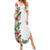 Hawaii Tropical Flowers and Leaves Summer Maxi Dress Tapa Pattern White Mode