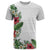 Hawaii Tropical Flowers and Leaves T Shirt Tapa Pattern White Mode