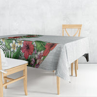 Hawaii Tropical Flowers and Leaves Tablecloth Tapa Pattern White Mode LT03 - Polynesian Pride