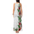 Hawaii Tropical Flowers and Leaves Tank Maxi Dress Tapa Pattern White Mode