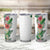 Hawaii Tropical Flowers and Leaves Tumbler Cup Tapa Pattern White Mode