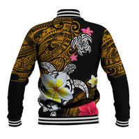 Hawaii Turtle and Tropical Flower Baseball Jacket Polynesian Pattern LT03 - Polynesian Pride
