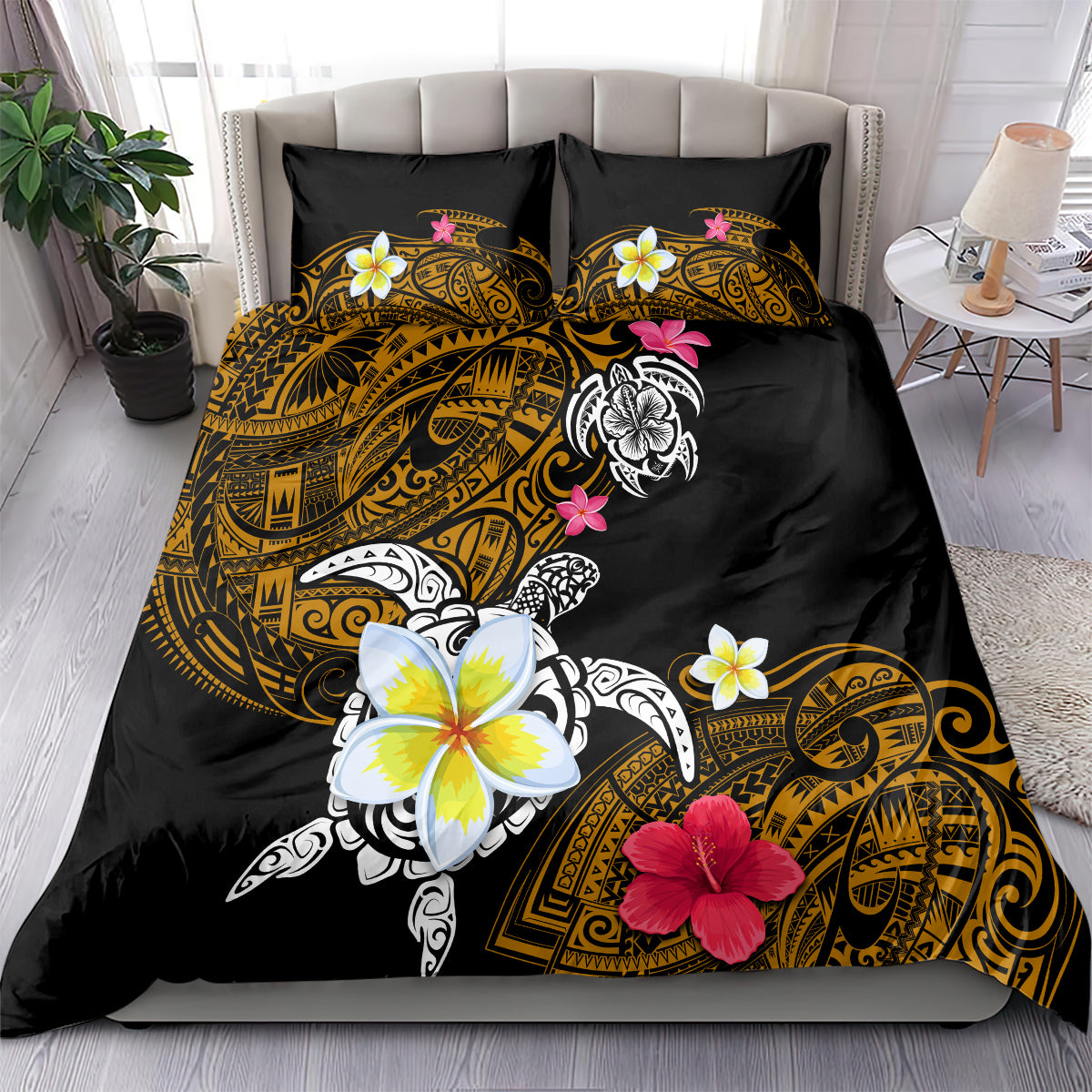 Hawaii Turtle and Tropical Flower Bedding Set Polynesian Pattern LT03 - Polynesian Pride