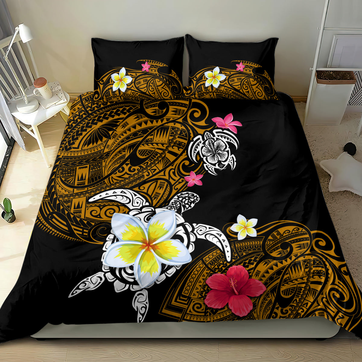 Hawaii Turtle and Tropical Flower Bedding Set Polynesian Pattern LT03 - Polynesian Pride