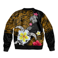 Hawaii Turtle and Tropical Flower Bomber Jacket Polynesian Pattern LT03 - Polynesian Pride