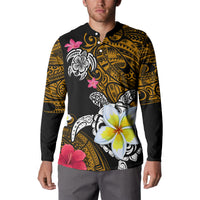 Hawaii Turtle and Tropical Flower Button Sweatshirt Polynesian Pattern LT03 - Polynesian Pride