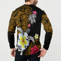 Hawaii Turtle and Tropical Flower Button Sweatshirt Polynesian Pattern LT03 - Polynesian Pride