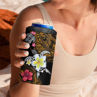 Hawaii Turtle and Tropical Flower 4 in 1 Can Cooler Tumbler Polynesian Pattern