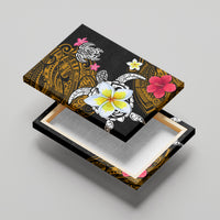 Hawaii Turtle and Tropical Flower Canvas Wall Art Polynesian Pattern LT03 - Polynesian Pride