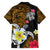 Hawaii Turtle and Tropical Flower Family Matching Long Sleeve Bodycon Dress and Hawaiian Shirt Polynesian Pattern