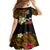 Hawaii Turtle and Tropical Flower Family Matching Tank Maxi Dress and Hawaiian Shirt Polynesian Pattern