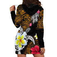 Hawaii Turtle and Tropical Flower Hoodie Dress Polynesian Pattern LT03 - Polynesian Pride