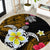 Hawaii Turtle and Tropical Flower Round Carpet Polynesian Pattern